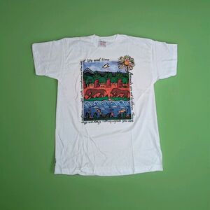 Vintage 90s Green Series Wildlife Graphic Tee New Old Stock 100% Cotton